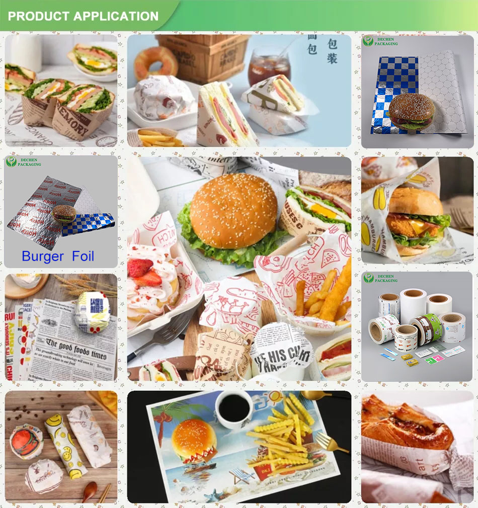 Wrapping For Fast Food Wrap Aluminum Foil Paper