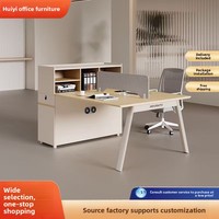 Ensemble de bureau et chaise de direction moderne avec tiroir de rangement à roulettes en bois