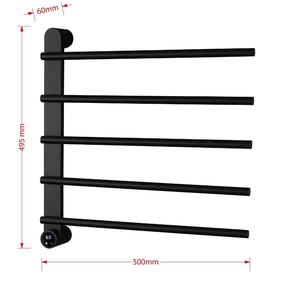 EIOIOL-Porte-serviettes électrique mural <span class=keywords><strong>vintage</strong></span> en acier inoxydable brossé gris métal pliable avec affichage numérique pour hôtels - Product Image 5