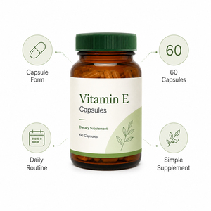 Vente en gros d'extrait naturel pur de vitamine E, mélange antioxydant en capsules, soutient l'immunité, la santé de la peau, pour adultes, 60 capsules, GMP HACCP - Product Image 2