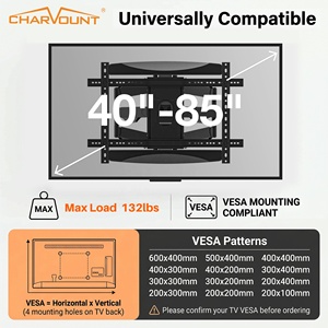 Support <span class=keywords><strong>mural</strong></span> articulé pour téléviseur à mouvement complet, en acier laminé à froid, robuste, pour écran LCD de 40 à 85 pouces, charge de 60 kg, VESA 600x400 mm, <span class=keywords><strong>câble</strong></span> - Product Image 5