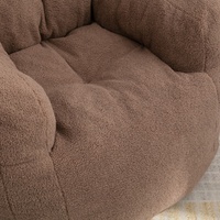 Fauteuil pouf moderne en velours moelleux, une place, pour salon, couleur personnalisable, capitonné, en tissu à mémoire de forme, compression sous vide