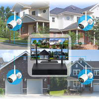 Harga Pabrik 2MP 4CH WiFi NVR Recorder Kamera Tahan Air Transmisi Nirkabel Point to Point NVR Recorder Kit Kamera Bullet