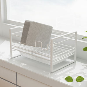 Cucina a parete in metallo <span class=keywords><strong>bagno</strong></span> squisito lavello sapone spazzola per la pulizia spugna asciugamano straccio scarico portaoggetti organizzatore rack - Product Image 2