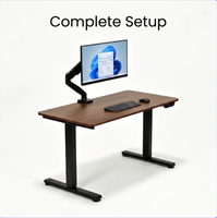Bureau debout électrique silencieux 55 dB, levage fluide 20 mm/s, capacité 70 kg, robuste avec cadre en T, hauteur réglable pour bureau