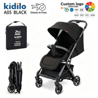 Poussette bébé Kidilo en alliage d'aluminium, pliage à une main, compacte, légère, position assise et allongée, sac de rangement inclus, personnalisable en usine