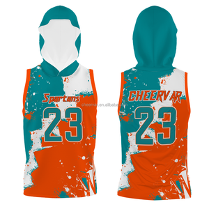 कस्टम स्लीवलेस हुडी फ्लैग फुटबॉल जर्सी और कस्टम डिजाइन 100% पॉलिएस्टर जाल साइड पैनल के साथ वर्दी - Product Image 6