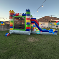 Nouvelle conception de château gonflable pour fêtes, blocs de construction Leggo, château gonflable, toboggan combiné, château de saut