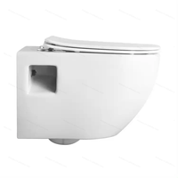 WC en céramique de style européen, simple, blanc, à siphon en P, sans bride, facile à nettoyer, sanitaires pour hôtel, toilettes murales suspendues pour salle de bain d'hôtel