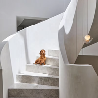 VIKO Escalier incurvé en marbre blanc pur de qualité supérieure Escalier en colimaçon Escalier extérieur