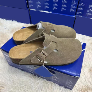 Sandalias <span class=keywords><strong>Birkenstock</strong></span> Unisex de Cuero Genuino, Transpirables, Ligeras, con Plantilla de Corcho, Bordado Plano, Punta Cerrada, para <span class=keywords><strong>Hombre</strong></span> y Mujer - Product Image 1