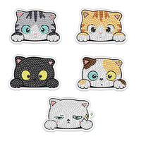 Autocollants magnétiques pour réfrigérateur en forme de patte de chat, peinture au diamant, mosaïque DIY classique peinte à la main