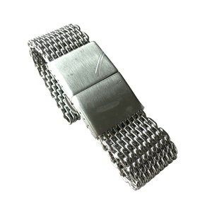 Nuevo diferente 18 20 22 24mm personalizado 316L 304 acero inoxidable de alta calidad Cool <span class=keywords><strong>Shark</strong></span> correa de reloj de malla Flexible fabricación - Product Image 6
