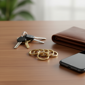 Portachiavi ILAN 32mm Colore Oro 8 Pezzi per Accessori Portachiavi - Product Image 2