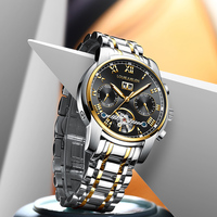 Montre pour homme de haute qualité, mouvement mécanique, étanche 3BAR, acier inoxydable, fermoir papillon, lumineuse