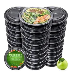Disposable clear round meal prep container Reusable Plastic Containers with Lids Food Containers Meal Prep Bowls Storage