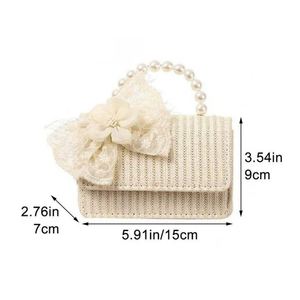 Borse in Pelle Artigianali Messicane, Mini <span class=keywords><strong>Pochette</strong></span> <span class=keywords><strong>con</strong></span> Fiori per Ragazze, Sacchetti a Rete <span class=keywords><strong>con</strong></span> Coulisse - Product Image 3