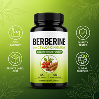 Complément Herbal OLLI OEM/ODM : Capsules de Berbérine Phytosome et Cannelle de Ceylan pour le Soutien de la Fonction Immunitaire, Modèle OLLI-GH003, 60 gélules