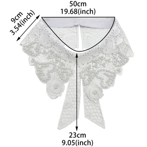 Lussuosa alta qualità Ultra leggera fibra di poliestere ricamata fiori da cucire falsi colletto accessori - Product Image 6