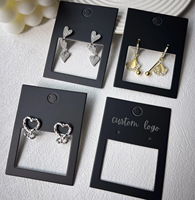Cartes de présentation de bijoux en papier personnalisables, cartes pour boucles d'oreilles, logo personnalisé