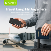 BAVIN PC1135 10000mah 22.5W Ultra Mince Portable Mobile Phone Power Bank avec Nylon Type C Usb Cable