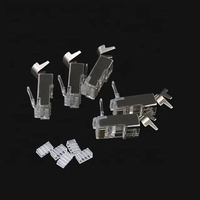 Prix usine connecteur de câble réseau Transparent 8p8c Cat7 connecteur Rj45 blindé connecteur réseau prise modulaire
