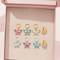 Clip sur papillon faux ventre Piercing plaqué or bijoux de corps en acier inoxydable avec Zircon faux nombril Piercing bijoux