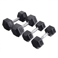 Mancuernas Hexagonales de Hierro Fundido Recubiertas de Goma EIGFOH, Ajustables, Antideslizantes, con Agarre Cómodo, Resistentes, para Entrenamiento de Brazos y Fuerza en Casa