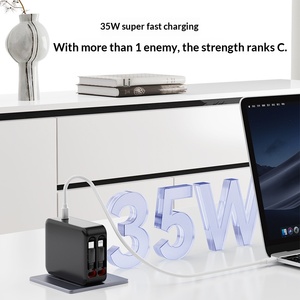 Chargeur avec protocole complet de charge rapide, double ports A+C, avec câble rétractable, pour têtes de charge rapide Apple et Huawei - Product Image 2