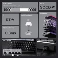 Clavier magnétique filaire OEM ODM Aula WIN60 HE 60 avec actuation réglable, taux de polling de 8000 Hz, interrupteurs à effet Hall, HotSwap pour