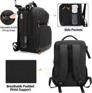 Sac de voyage pour table de mixage audio compatible avec <span class=keywords><strong>RODECaster</strong></span> <span class=keywords><strong>Pro</strong></span>, RC Duo, DJ Mixer Sac à dos avec de nombreuses poches pour microphones, - Product Image 4