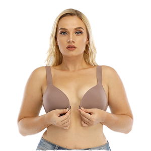 Soutien-gorge Grande Taille Sexy à Imprimé Léopard, Sans Armature, Entièrement Couvrant, en Crochet Sans Couture, Bretelles Convertibles, Dos en U, pour Femmes à Forte Poitrine - Product Image 1