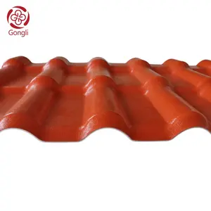 Telha de resina anti-corrosão, telhado de resina sintética vermelha