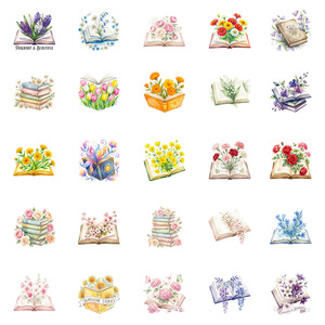 Set di 56 Adesivi Vintage con Motivi Floreali e Graffiti per Decorazione di Tavoli e Bottiglie, Adesivi per Libri e Lettura Fai-da-Te - Product Image 4