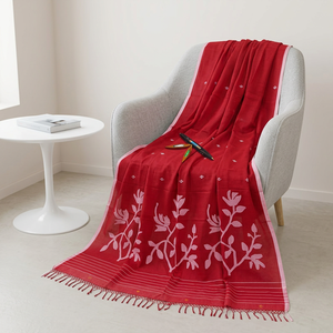 Heritage jardani Saree ผ้าฝ้ายทอจากนักออกแบบชาวอินเดียแบบดั้งเดิม - Product Image 5