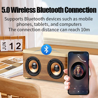 Altavoz Inalámbrico de Madera con Carga Inalámbrica RGB de 15 W con Resistencia al Agua IPX4 para Actividades al Aire Libre, Cine en Casa y Uso con Teléfonos Móviles