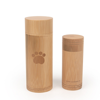 Faible quantité minimale de commande fabrication tube de bambou biodégradable éco urne pour cendres chien chat urne aquamation cendres diffusion de tube pet urne