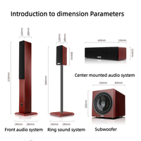Haut-parleur Karaoké Audio en Bois en Promotion, Enceinte Mobile Sans Fil Bluetooth pour la Maison, Système Home Cinéma 5.1