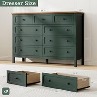 Commode moderne en bois d'ingénierie Tradare à 9 tiroirs avec poignées métalliques, organiseur de rangement large pour chambre et salon