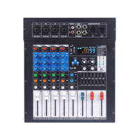 Console de mixage audio professionnelle 4 canaux 2x250W avec 99 effets DSP, contrôleur DJ actif / cartes son de mixage audio