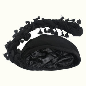 Turbante para hombre, trenzas de ondas de cúpula, gorro suave con forro de satén, turbante musulmán, gorro para el pelo, tocado transpirable - Product Image 4