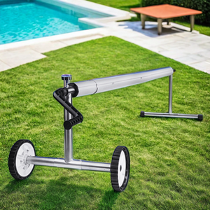 Enrouleur et couverture solaires d'été faciles à installer Supports en acier inoxydable pour le nettoyage de la piscine Couverture à bulles pour piscine - Product Image 1