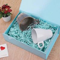 Boîte cadeau pliante magnétique bleue personnalisable, nouvelle conception, emballage en papier, boîte cadeau pliante magnétique pour l'emballage de tasses/tasses à café