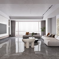 Carrelage en porcelaine aspect marbre gris foncé 750x1500mm, facile à nettoyer, imperméable, pour sol, mur, salon, hôtel