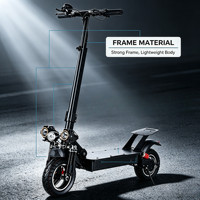 48V 500W Katlanabilir Elektrikli Scooter 45-70 km/s Uzun Menzilli Çift Süspansiyonlu 10 İnç Şişman Lastikli E-Scooter