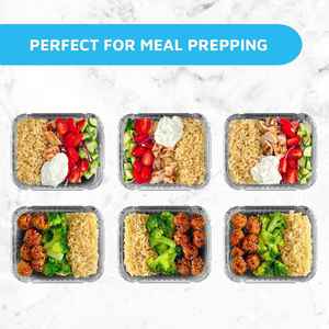 C18 Aluminum Rectangle Disposable <b>Foil</b> Tray Plastic Dome Lid 700ML 1.5LB Eco-Friendly Food Grade Go Food Pan SJY-1230-01 - Product Image 4