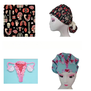 Casquette de bloc opératoire unisexe avec doublure en satin, imprimé personnalisé motif dessin animé, chapeau d'infirmière imprimé avec personnage - Product Image 4