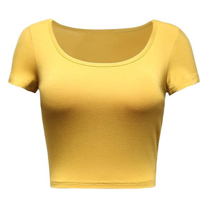 T-shirt court personnalisé à carreaux en coton écologique respirant et à séchage rapide pour femme – Meilleure vente, faible MOQ - Product Image 2
