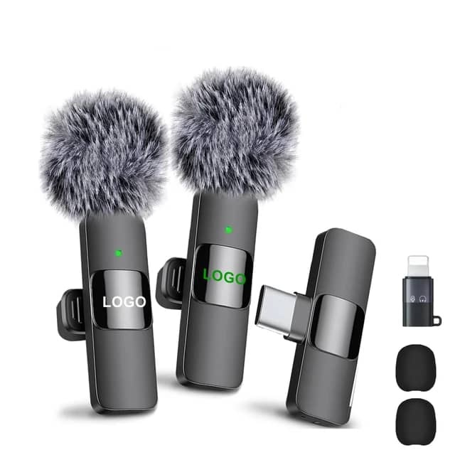 Customized Portable Noise Reduction Wireless Microphone K9 K8 Wireless Lavalier Microphone Windproof for Outdoor Live Broadcast