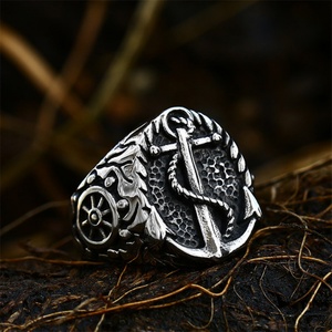 Anillos de Dedo con Brújula de Acero Inoxidable, Joyería Vintage para Hombre - Product Image 4